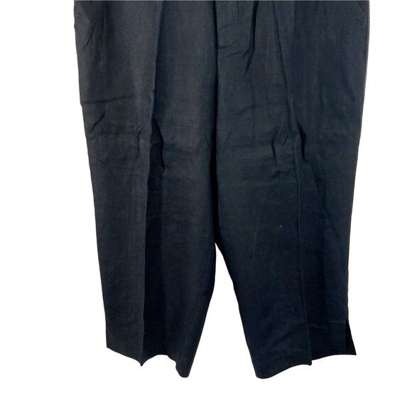 KIM ROGERS! PURE LINEN! RICH BLACK CROPPED , NOTCHED ANKLE PANTS, SLACKS! SZ 1X - Picture 6 of 11
